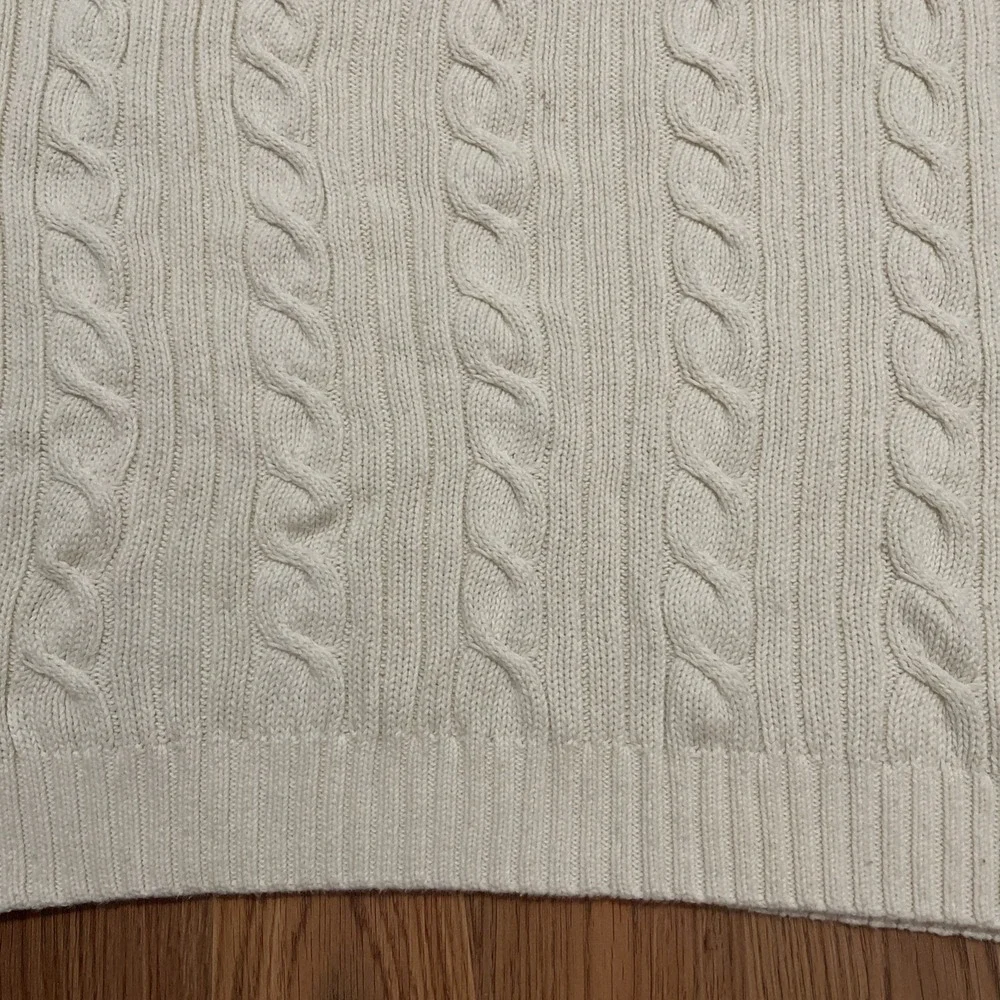 Dockers Sweater Mens Large Cable Knit Fisherman Crew Neck Ivory Vintage 90s